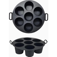 Airfryer Silikon Kek Pişirme Kalıbı 7 Bölmeli, Silikon Cupcake Kek Pişirme Kabı Air Fryer Muffin Fır