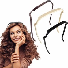 Hype Store Kadin 3'lü Gözlük Efekti Veren Siyah, Kahverengi,krem Set, Kadın Çocuk Mandal Toka Xl