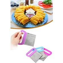 Bev Kitchen 1 Adet Şekilli Patates Cips Dilimleyici Kesici Doğrayıcı Tırtıklı Patates Dilimleme Doğr