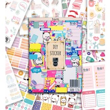 Girl Power My Dıy Sticker Book 24 * 17 cm 16 Sayfa Özel Tasarım Rengarenk Sticker Kitabı