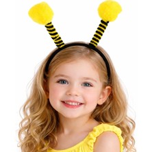 Calperia Sarı Siyah Arı Antenli Taç - Çocuk Arı Tacı Mega Ponponlu - Lisinya
