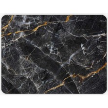 10011503202 Kahverengi Detaylı Siyah Mermer Görünümlü Cam Kesme Tahtası, 30CM x 40CM