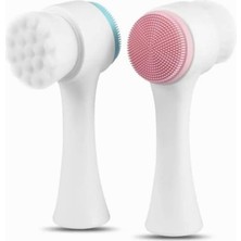 Çift Taraflı Yüz Temizleme Fırçası Silikon Yüz Temizleyici Masaj Yüz Yıkama