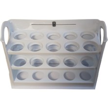 3 Katlı Yumurtalık Buzdolabı Organizeri Saklama Kabı 30 Bölmeli Raflı Yumurta Düzenleyici (Şeffaf, 1