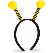 Mey İthalat Mey Ithalat® Sarı Siyah Arı Antenli Taç - Çocuk Arı Tacı Mega Ponponlu