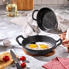 2'li Granit Alüminyum Döküm Sahan Seti | Yapışmaz Yumurta & Kızartma Tavası | Granit Omlet Tavası (1