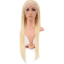 Afrodit AVM Gerçek Front Lace Düz Platin Tül Peruk / 65/70CM