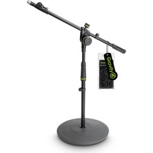 Gravity Ms 2222 B Yuvarlak Tabanlı Kısa Mikrofon Standı ve 2 Nokta Ayarlama Teleskopik Bom (GMS222B)