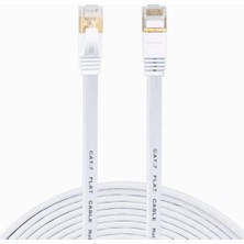 Cat7 Ethernet RJ45 Modem Internet Kablosu 10GBPS 600MHZ Flat Kablo 1 Metre 4256