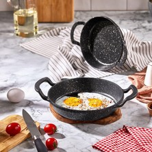 Hype Store 2'li Granit Alüminyum Döküm Sahan Seti | Yapışmaz Yumurta & Kızartma Tavası | Granit Omlet Tavası (1