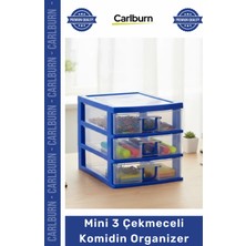 Carlburn #çekmece Ev Ofis Düzen Pratik Şeffaf Dayanıklı Takı Saklama Mini 3 Çekmeceli Komidin Organizer