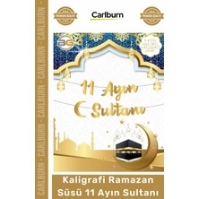 Carlburn #süs Zarif Gold Metalize Kağıt Dekoratif Duvar Süsü Mekan Kaligrafi Ramazan Süsü 11 Ayın Sultanı