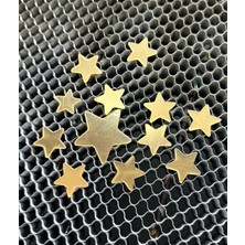 HEDIYE0024 Yıldız Gümüş Pleksi 2 cm 100 Adet (Yapışkanlı)