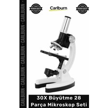 Carlburn #mikroskopseti Bilimsel Keşif Eğitici 30X Büyütme Taşınabilir LED Aydınlatma 28 Parça Mikroskop Seti