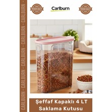 Carlburn #mamakutusu Evcil Hayvan Kuru Mama Hijyenik Depolama Dayanıklı Şeffaf Kapaklı 4 Lt Saklama Kutusu