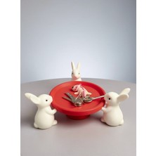 Mynivora Tavşan Figürlü Dekoratif Sunum Tepsisi – Anahtar Gözlük Kapı Girişi Organizer