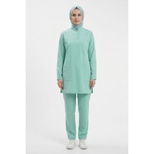 Pratik Medikal Bermuda Likralı Tesettür Scrubs Doktor Hemşire Forması Takım