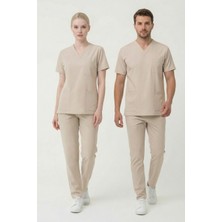 Pratik Medikal Moth Likralı Scrubs Doktor Hemşire Forması Yarasa Kol Takım Unisex