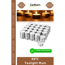 Carlburn #mum Özel Gün Romantik Dekoratif Çeşitli Renklerde Uzun Yanma Süreli Hoş Aydınlık 50'li Tealight Mum