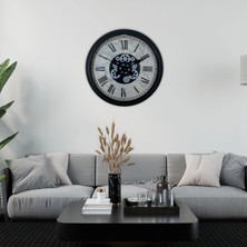 Aylina Mey Ithalat® Black Atlas Series 60 cm Çarklı Duvar Saati