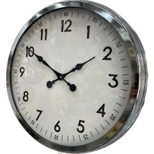 Aylina Mey Ithalat® 60 cm Krom Metal Dekoratif Duvar Saati