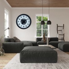 Aylina Mey Ithalat® Siyah Standart 60 cm Çarklı Duvar Saati