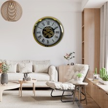 Aylina Mey Ithalat® Gold Atlas Royale 60 cm Çarklı Duvar Saati