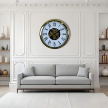 Aylina Mey Ithalat® Aurelius Gold 60 cm Çarklı Duvar Saati