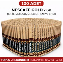 Hsc Bilişim Gold 2 gr 100 Adet Tek Içimlik Stick Çözünebilir Granül Kahve Ekonomik Toplu Paket