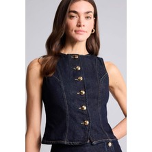DeFacto %100 Pamuk Jean Yelek G8163AX26SP