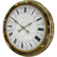 Aylina Mey Ithalat® 60 cm Gold Metal Roma Rakamlı Duvar Saati