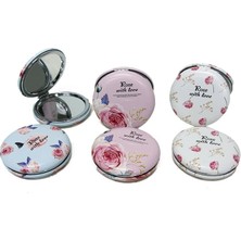 Tuncel Store Cep Aynası Yuvarlak Tombul Flowers