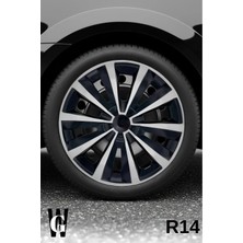 Whigor Bmw E36 14 Inç Jant Kapağı (4 Adet) Siyah Gri C105