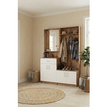 İNDEPPO Loft Portmanto Ikılı Takım (Ceviz - Beyaz)