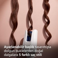 Wavepro Otomatik Saç Maşası, Auto Wrap Teknolojisi, 5 Bukle Ayarı, Senseıq Isı Koruması, Iyonik Bakım, 360° Şekillendirme, 12 Saate Kadar Kalıcı Bukleler, Ergonomik Tasarım, BHB968/00