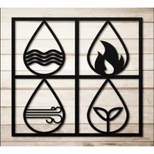 B2M Designs Dört Element Metal Duvar Dekoru