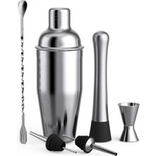 MiraLive Kokteyl Hazırlama Shaker Seti 6 Parça Çelik Shaker Barmen Seti