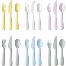 704.613.85 Kalas 18 Parça Sofra Takımı Seti, Karışık Renkler, Bir Çocuğun Yiyecekleri Kesmesi ve Böl