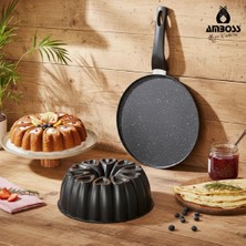 Amboss 2 Parça 26 cm Döküm Kek Kalıbı Krep Tava Seti