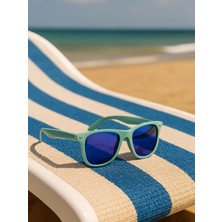 MiraLive Kids Aynalı Cam Güneş Gözlüğü Yeşil Çerçeve Uv 400 Korumalı Ce Belgeli