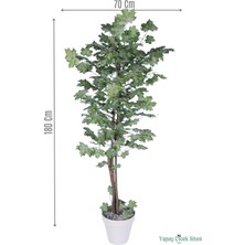 Yapay Çiçek Sitesi Dekoratif Saksıda 3 Gövdeli Yapay Çınar Ağacı Yeşil 180 cm