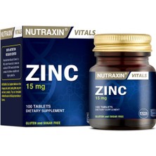Vitals Zinc 15 Mg 100 Tablet Takviye Edici Gıda