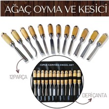 Narnuga Elena 12 Parça Çantalı Ağaç Oyma ve Kesici Set