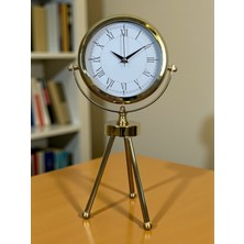 Mcg Saray Zarafeti Gold Tripod Üç Ayaklı Metal Masa Saati
