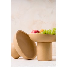 Koza Home Sateen Mat Bej Ayaklı El Yapımı Küçük Sunum Kasesi 8613