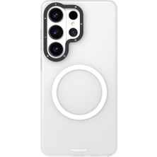 Galaxy S26 Ultra Uyumlu Kılıf M-Safe Şarj Özellikli Youngkit Hidden Sand Serisi Kapak Beyaz