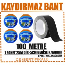 Siyah Kaydırmaz Bant-4lü Paket-5cm Genişlik-25 Metre Uzunluk