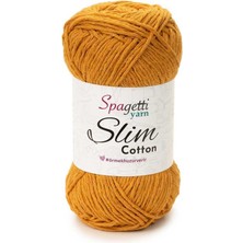Spagetti Yarn Slim Cotton Hardal Sarı El Örgü İpliği