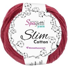 Spagetti Yarn Slim Cotton Bordo El Örgü İpliği