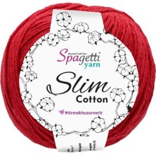 Spagetti Yarn Slim Cotton Kırmızı El Örgü İpliği